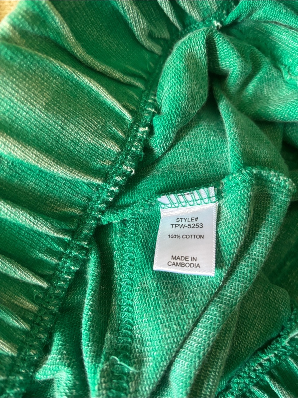 NWOT Zenana size Medium Wide-Leg flare leg Drawstring green mineral wash Pants - Picture 7 of 7